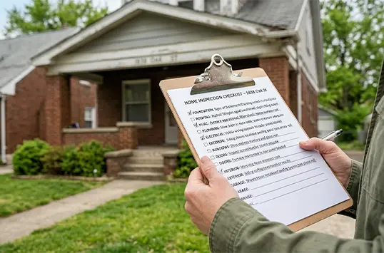 A real estate inspection checklist demonstrating how property condition impacts the Cincinnati housing market.